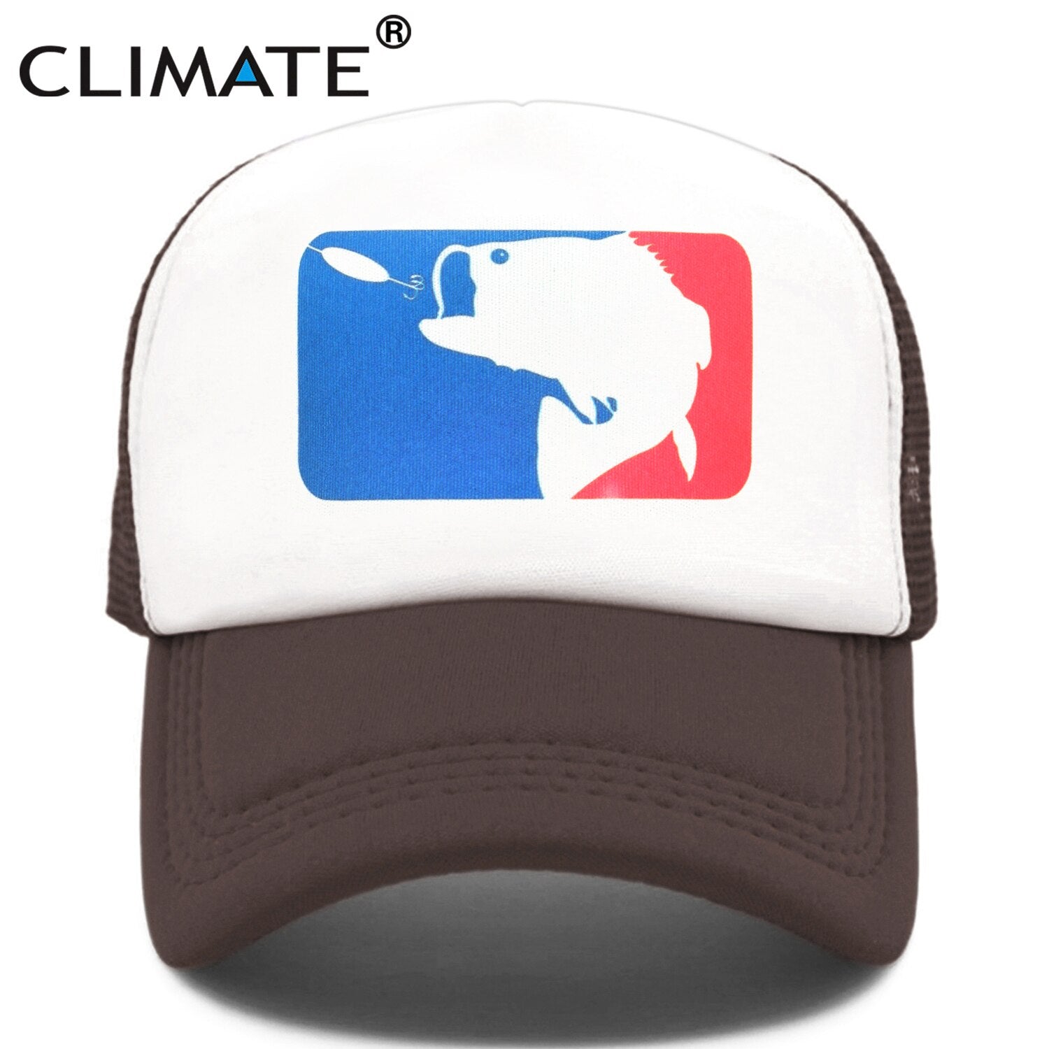 CLIMATE Pike Fish Hunt Trucker Cap Pike Fishing Camouflage Caps for Man Fisher Fishing Baseball Cap Summer Cool Mesh Caps Men