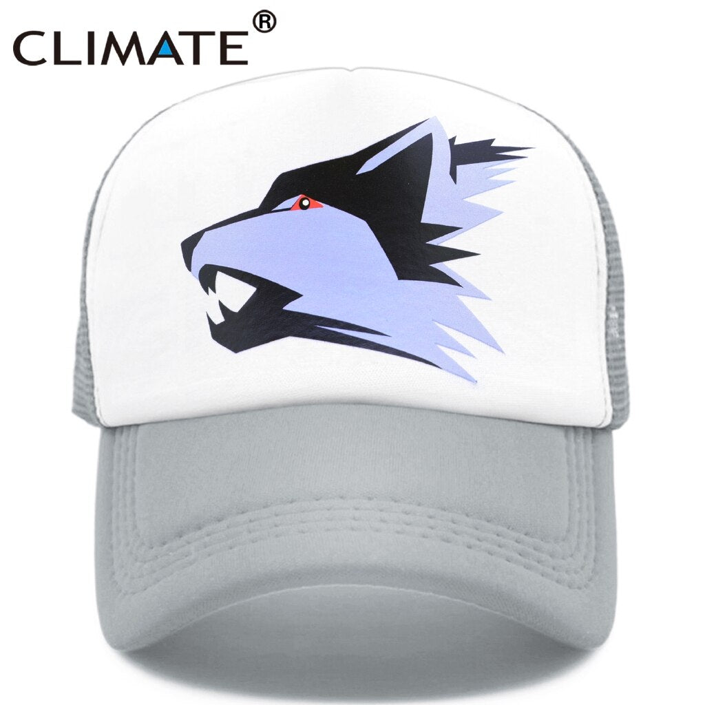 CLIMATE Wolf Trucker Cap Grey Wolves Hat Cap Men Cool Werewolf Lone Wolf Baseball Cap Hip Hop Mesh Trucker Cap Hat