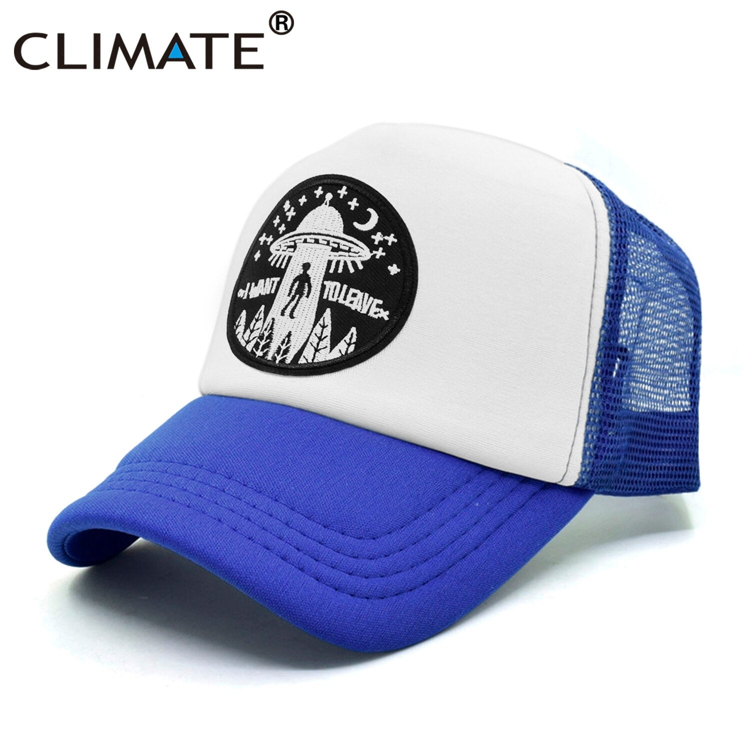 CLIMATE  I Want To Leave UFO Alien Cap Loser Trucker Cap World Weary Escape Flee Hat Baseball Cap Cool Summer Mesh Hip Hop Cap