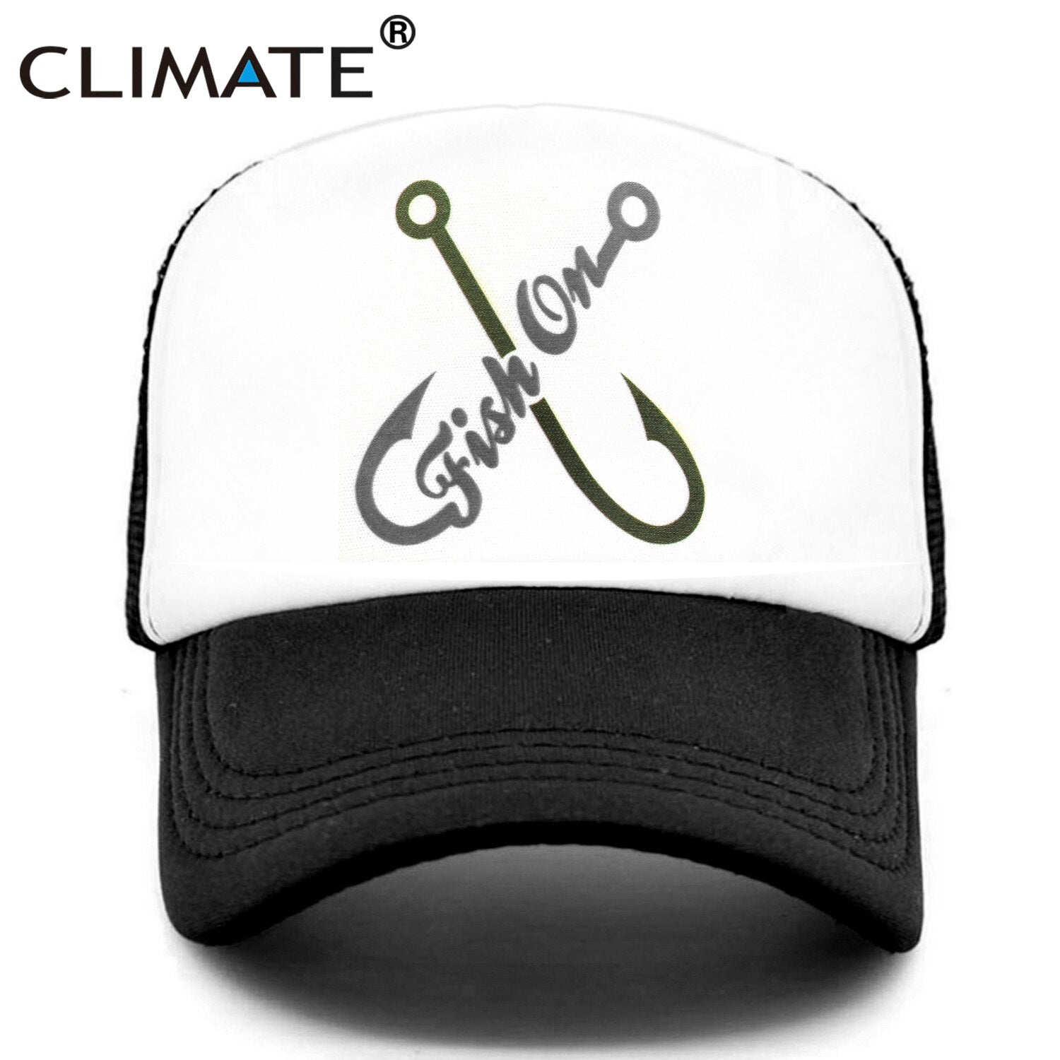 CLIMATE  Fish On Trucker Cap Fishing Fish Hunt Cap for Man Fisher Fishing Hat Baseball Cap Cat Summer Cool Mesh Caps Men