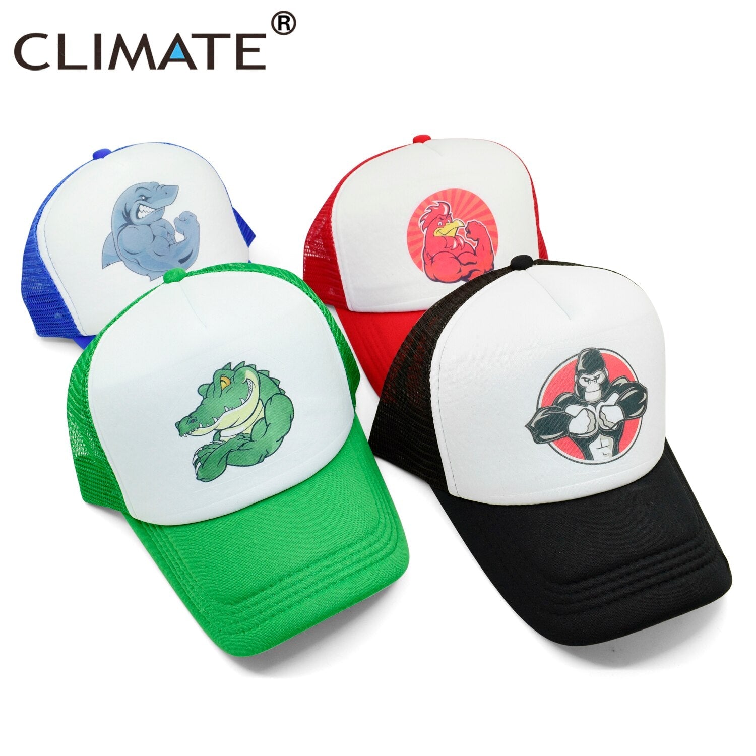 CLIMATE Fitness Robust Muscle Crocodile Cap Cool Men GYM Fitness Animal Cap Sport GYM  Fans Mesh Trucker Cap Body Building Cap