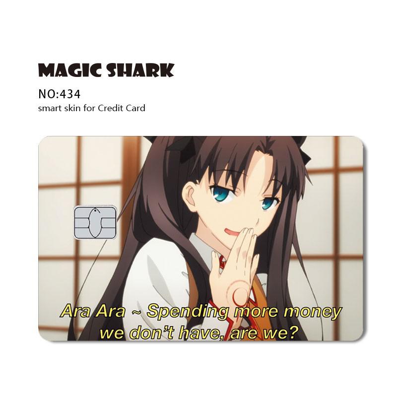 Magic Shark Game Card Anime Stylish Funny Matte 3M PVC Sticker Film Skin for Credit Card Large Small Chip