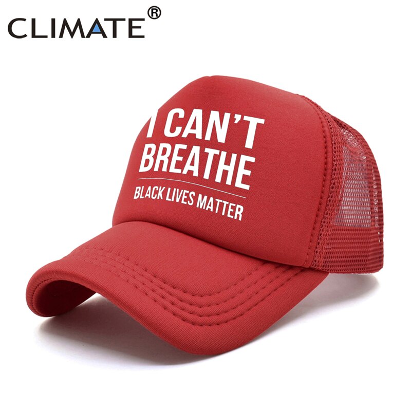 CLIMATE I Cant Breathe Cap Black Lives Matter Antiracism Cap Antiracist Mesh Trucker Cap Hat