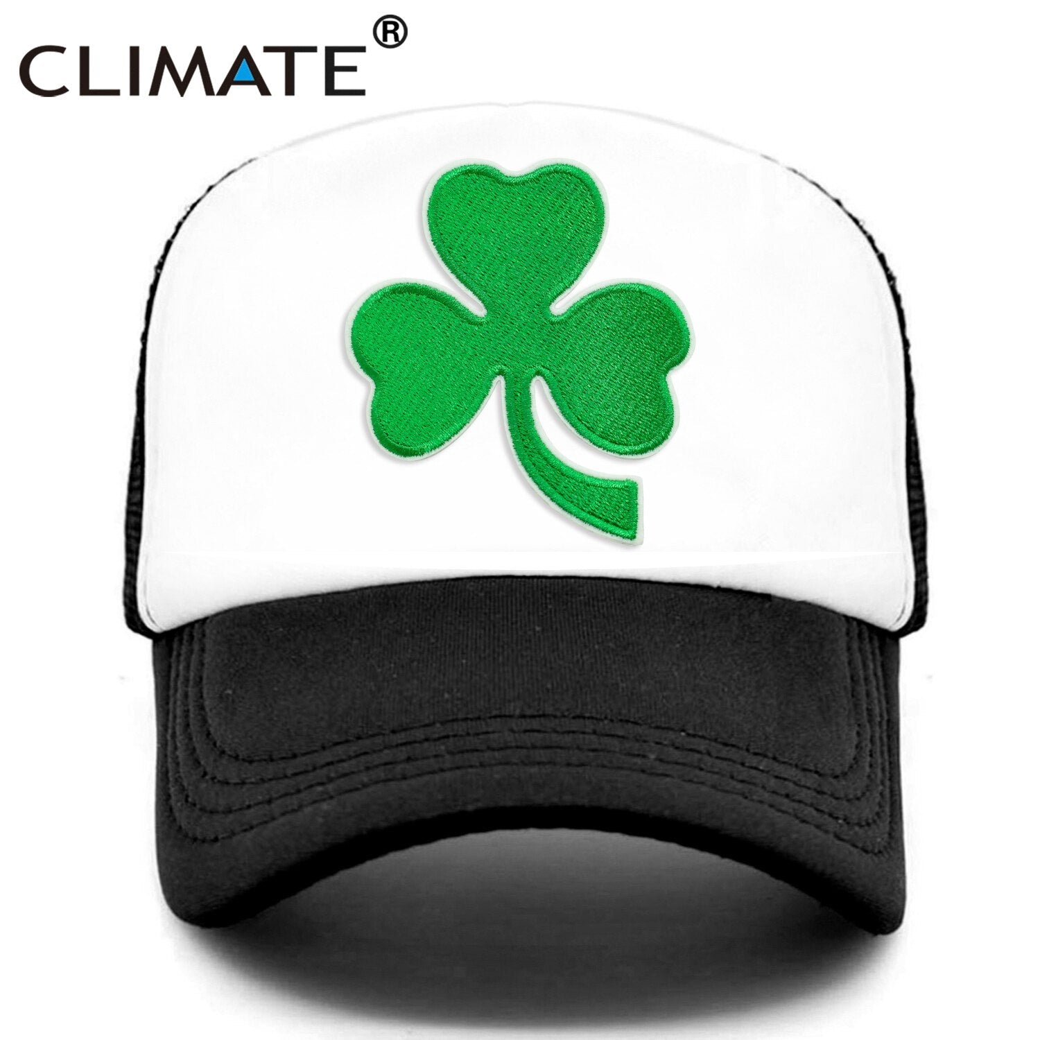 CLIMATE Shamrocks Trucker Cap St.Patrick's Day Green Cap Hat Ireland Irish Lucky Shamrocks Cap St.Patrick Mesh Cap Hat for Irish