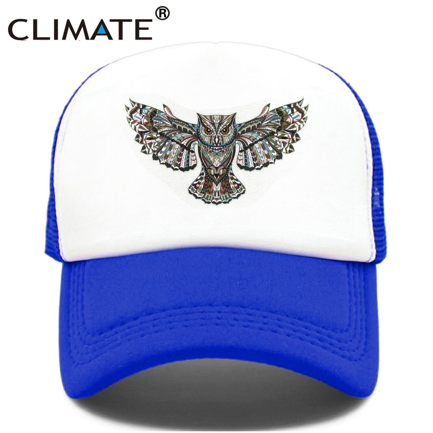 CLIMATE Owl Owlet Trucker Cap Cool Forest Night Owl Cap Men Dark Owl Hunt Animal Hip Hop Hat Cap Cool Summer Mesh Cap Adult Kid