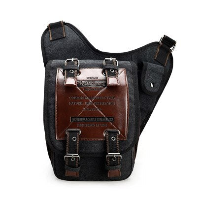 Men Crossbody Bags Male Canvas Shoulder Bags Boy Messenger Bags Handbags for Travel Vintage Style Casual Brown Bag