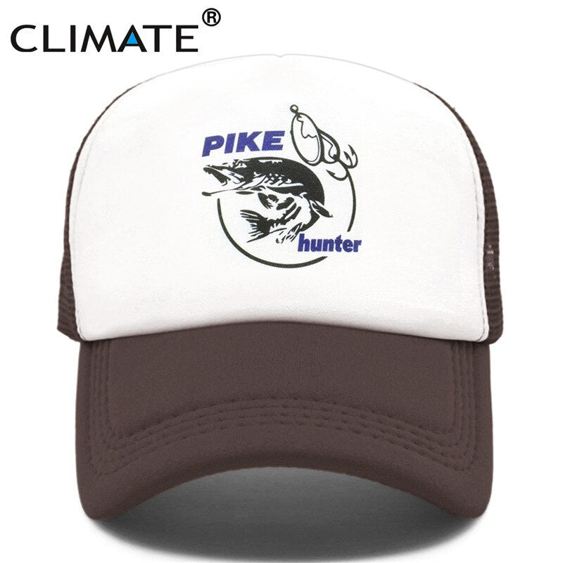 CLIMATE Pike Fish Hunt Trucker Cap Pike Fishing Caps for Man Camouflage Fishing