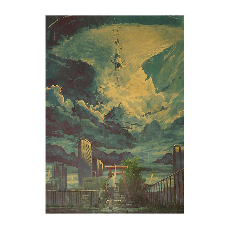 The weather son A retro poster kraft paper series bedroom decorative painting