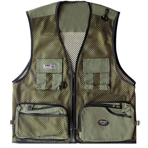 Men Summer Vest Outdoor Multi-pockets Photography Men Fishing Vest Mesh Male Vest Men Fishing Waistcoat Photography Clothing