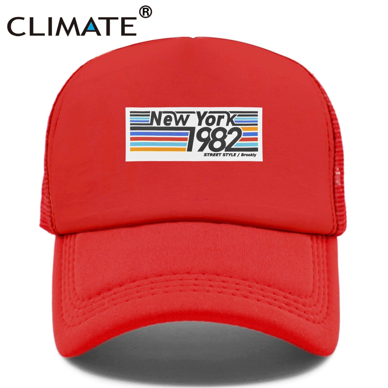 CLIMATE New York Trucker Cap Hat New York City 1982 Cool Mesh Cap Street Style Brooklyn Hip Hop Cap Hat for Men Women Youth