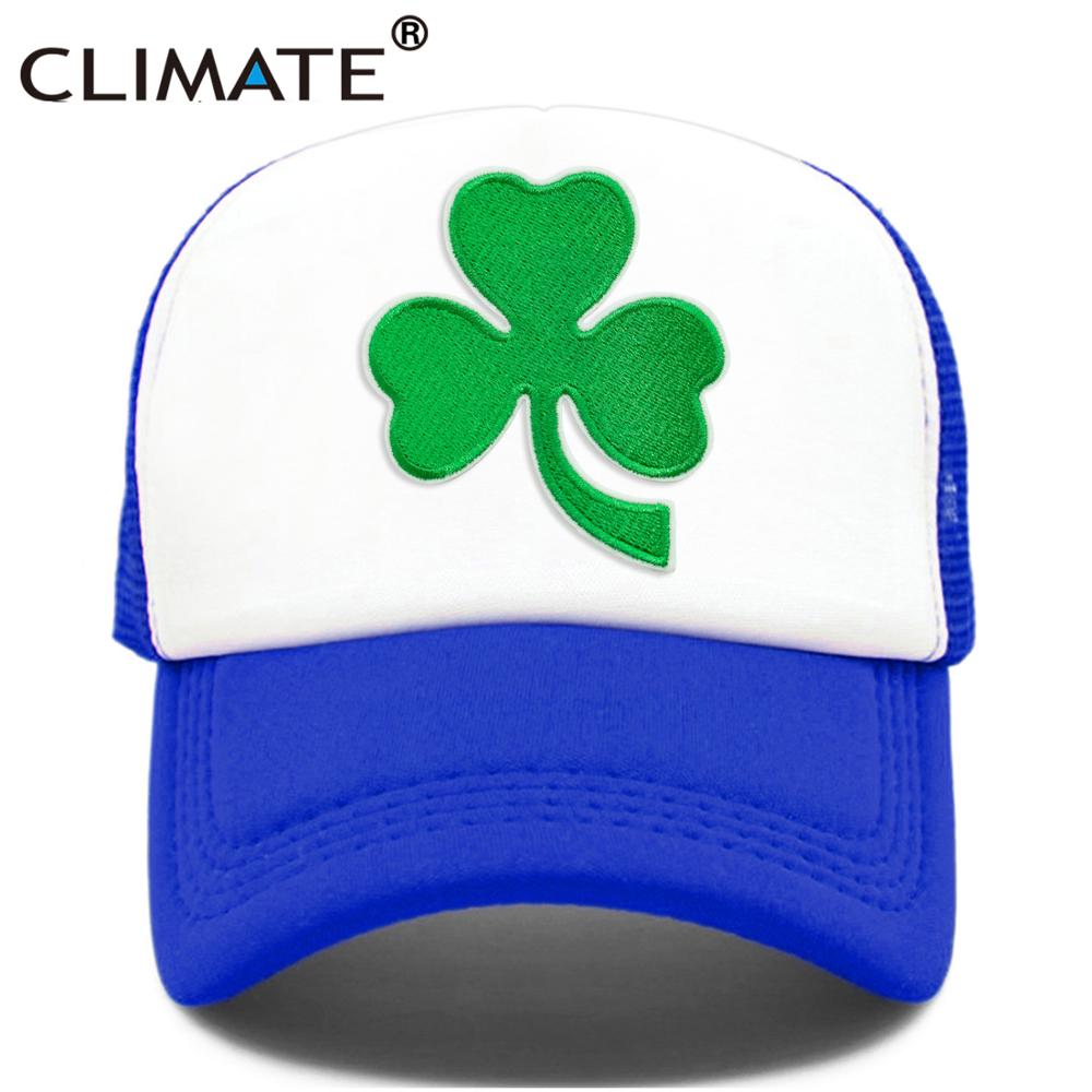 CLIMATE Shamrocks Trucker Cap St.Patrick's Day Green Cap Hat Ireland Irish Lucky Shamrocks Cap St.Patrick Mesh Cap Hat for Irish