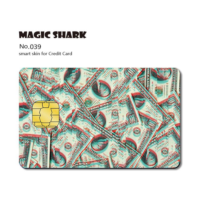 Magic Shark Matte 3M PVC Animie Skull Sticker Case Cover Skin Film for Credit Card Debt Card Small Big Chip