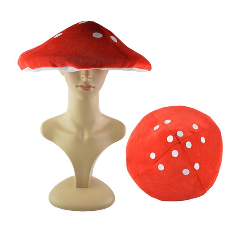 Red Mushroom Hat Toad Hat Mushroom Costume Party Funny Decoration Hat For Kids Funny Hats For Children Shooting (White And Red)