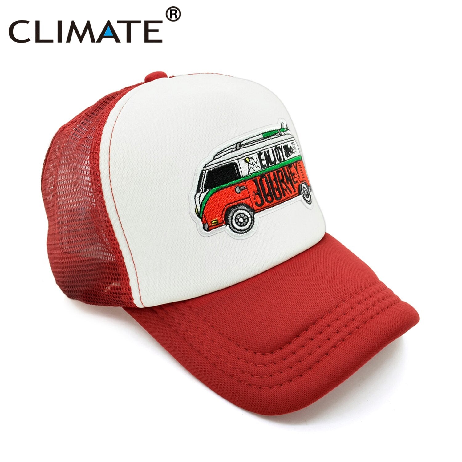 CLIMATE Road Trip Cap Drive Tour Trucker Cap Car Journey Vacation Mesh Cap Hip Hop Summer Hat Caps for Men Family Journey