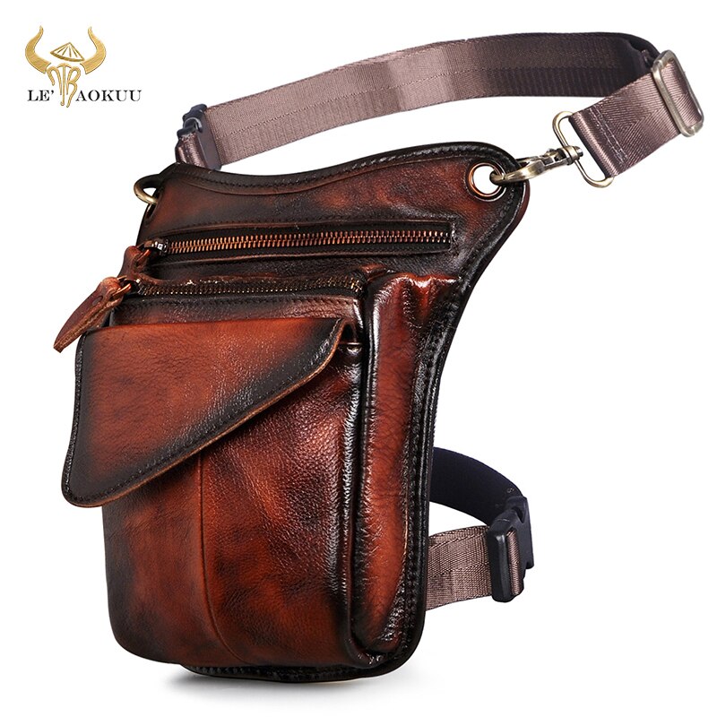 Original Leather men Brown Casual Fashion Small Shoulder Messenger Bag Designer