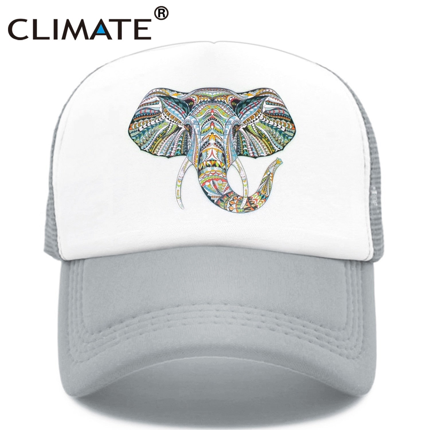 CLIMATE Cool Elephant Trucker Cap King Elephant King Cap Hat African Africa Wildlife Animal Trucker Caps Mesh Cap Hat for Men