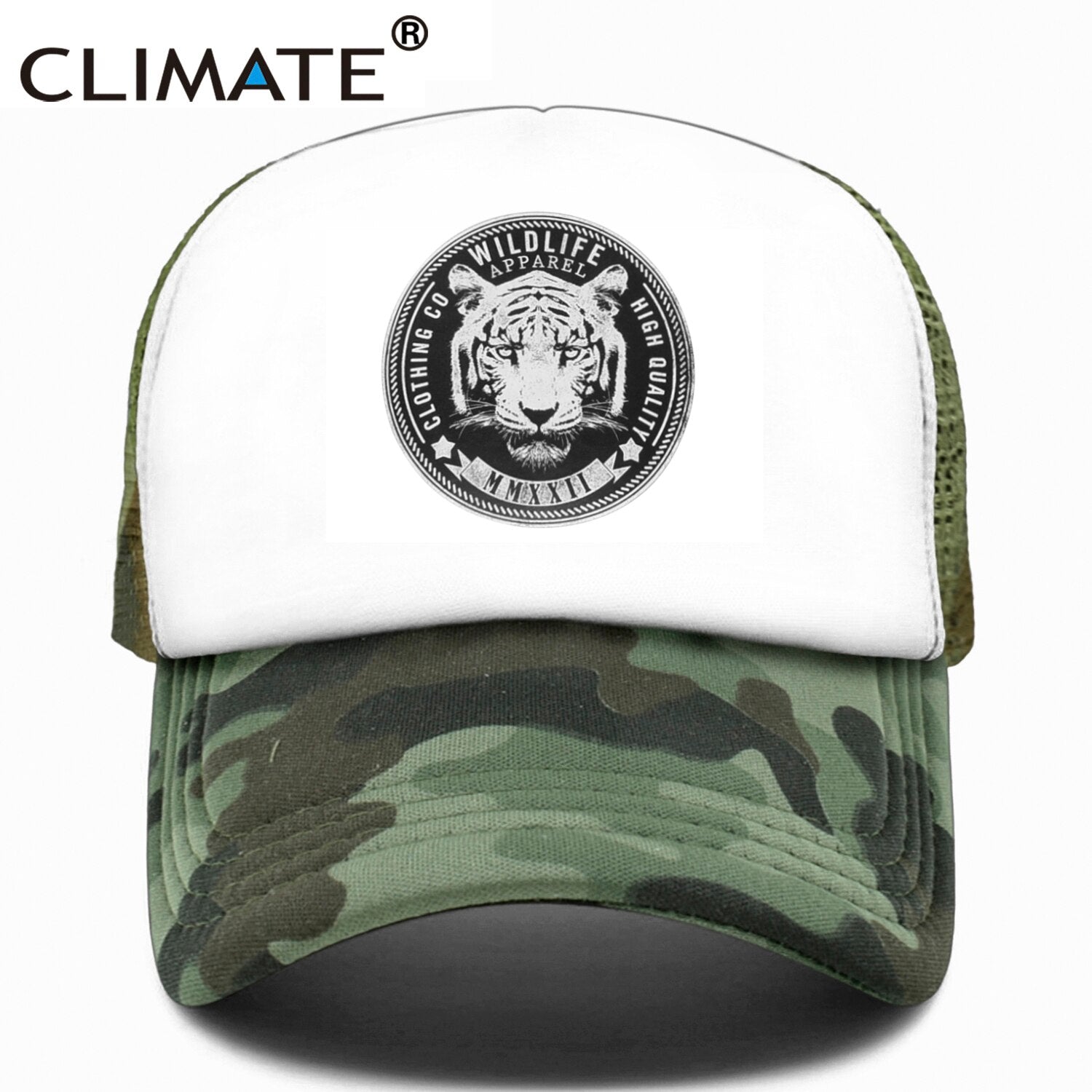 CLIMATE Tiger Cap Cool Wild Life Tiger Trucker Cap Cool Black Cool Men Hip Hop Hat Baseball Cap Cool Summer Mesh Cap for Men