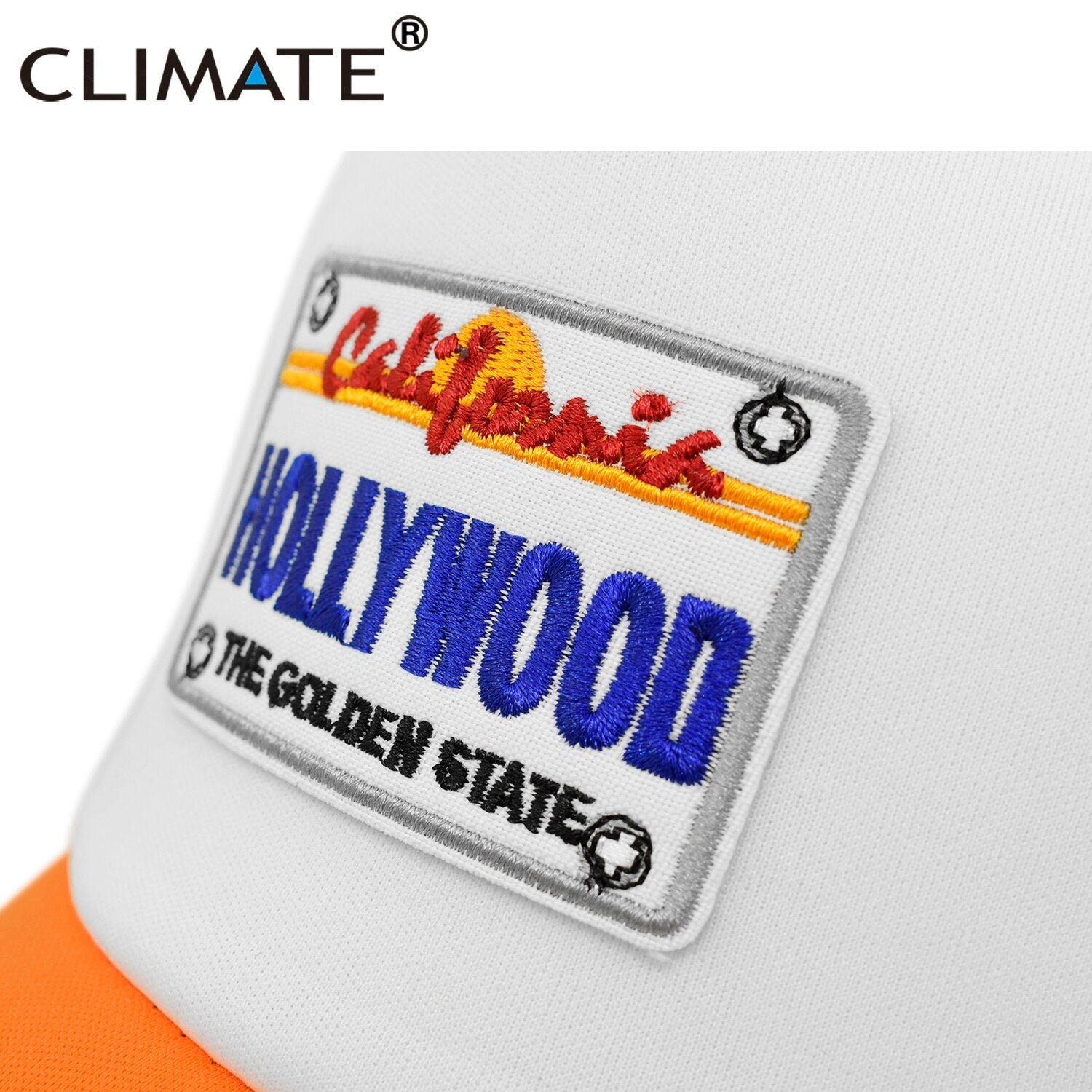 CLIMATE Hollywood California Cap Trip Trucker Cap Hat State of California Cap Hollywood The Golden State Holiday Cool Mesh Cap