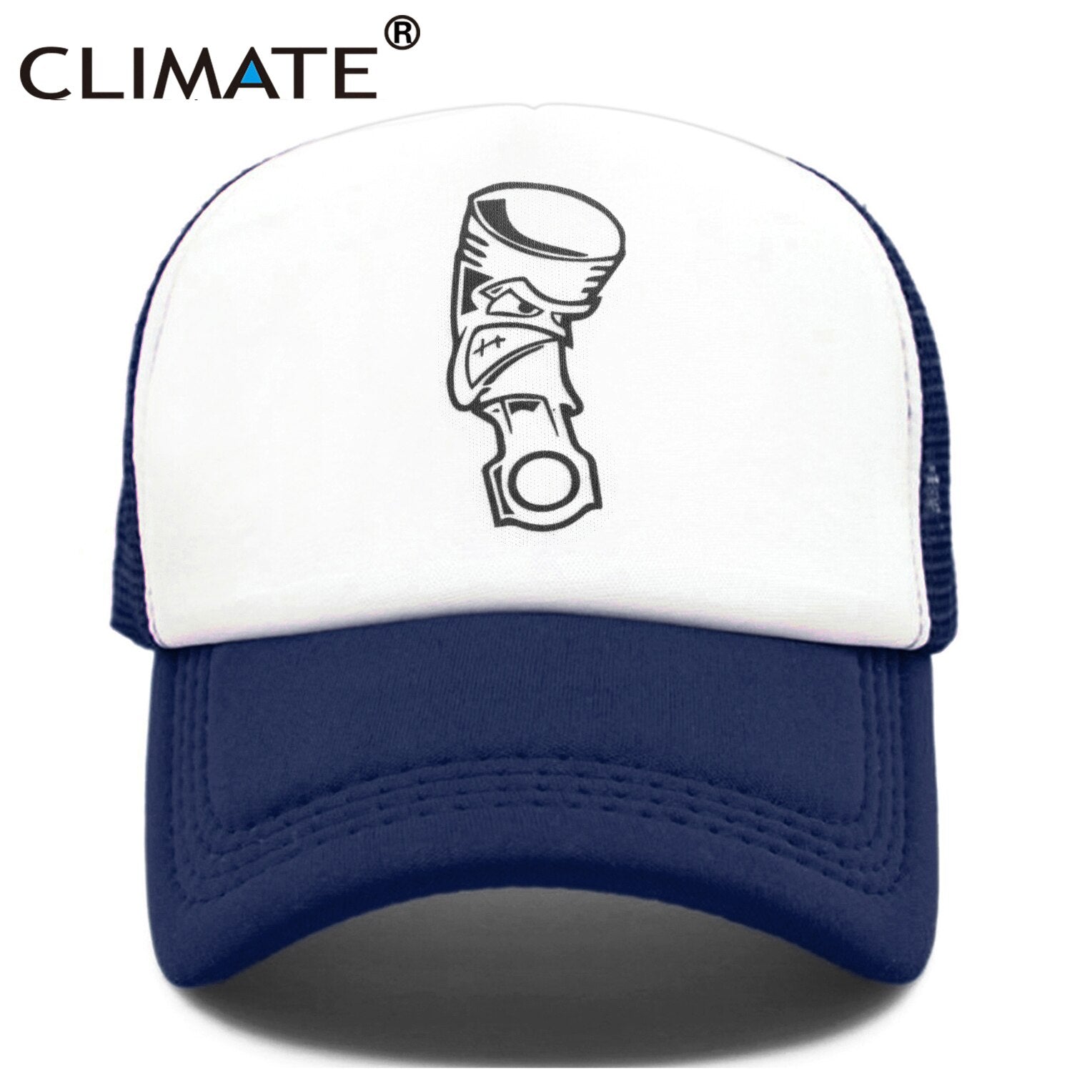 CLIMATE Angry Piston Car Racing Trucker Cap Men Funny Car Fan Mesh Caps Hip Hop