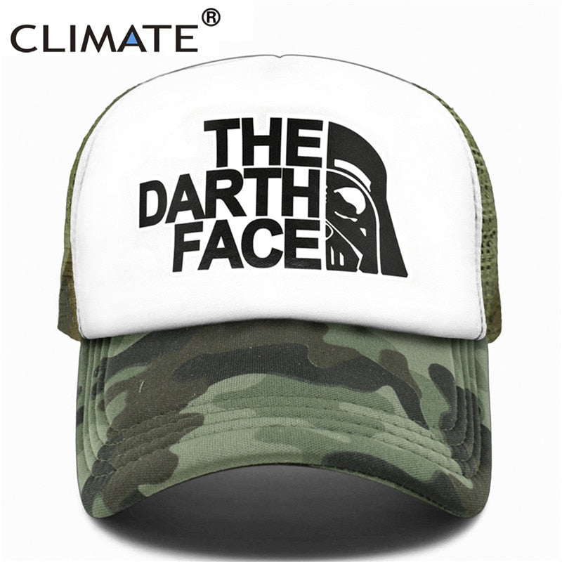 CLIMATE Darth Trucker Cap Star Cap Men Funny Face Hat Baseball Cap Cool Summer Mesh Net Cap Hat for Men