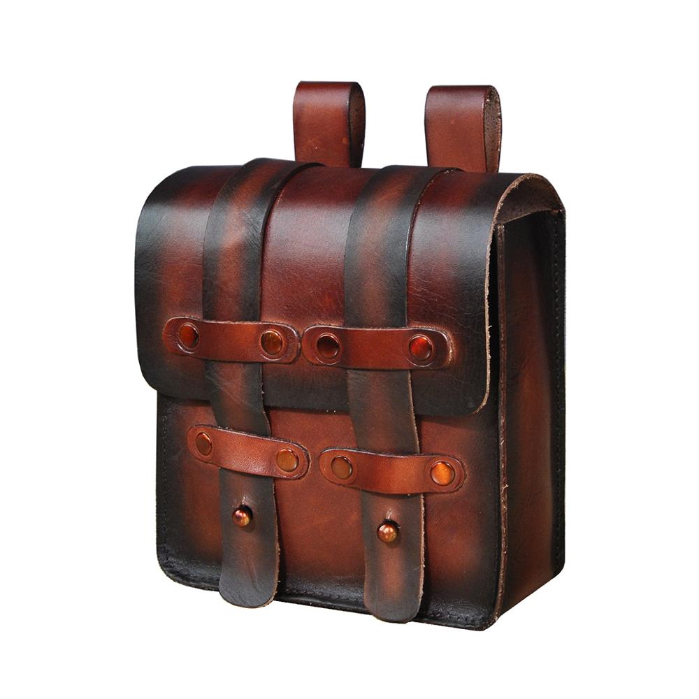 Vintage Crazy Horse Leather Male Gift Small Summer Pouch Design Cigarette Case 6" Phone Pouch Travel Fanny Waist Belt Bag 1607