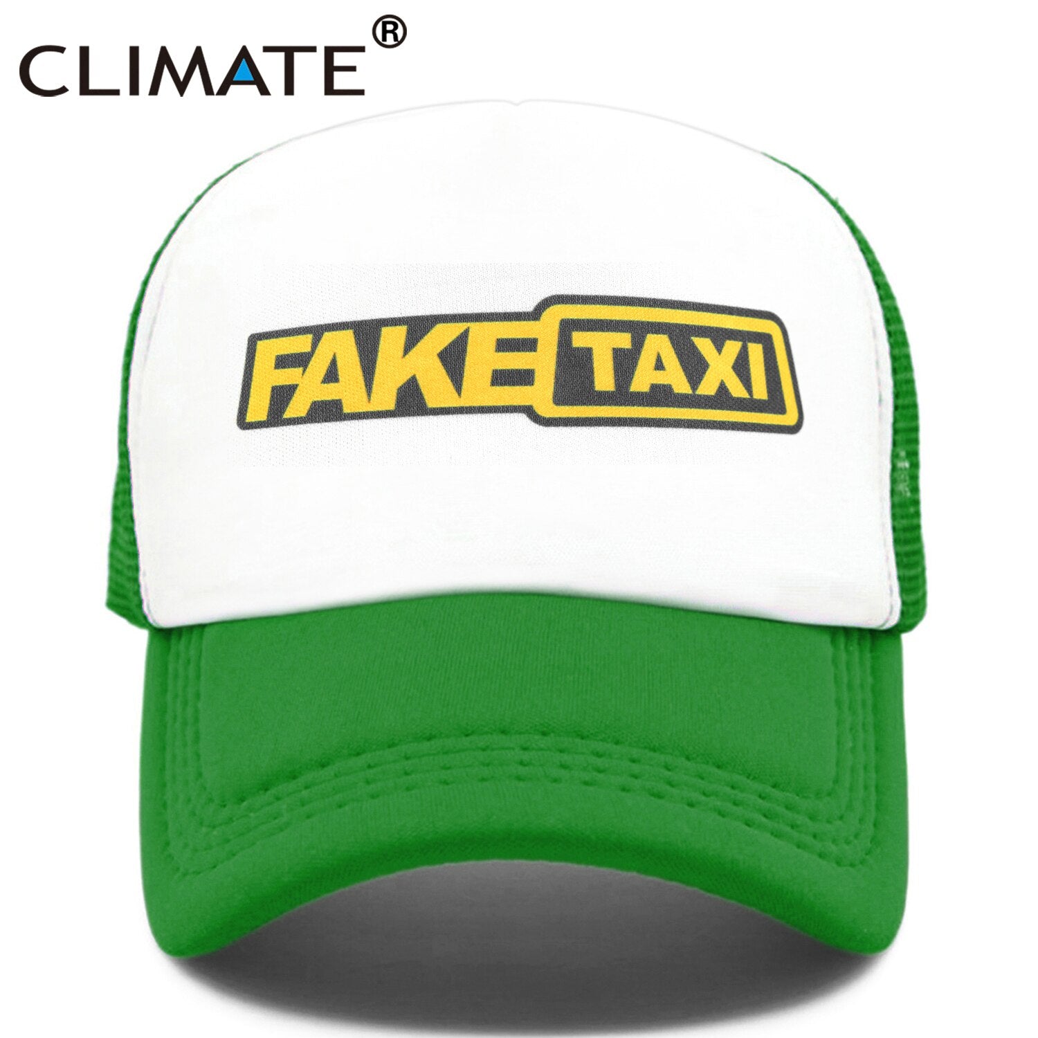 CLIMATE FAKE TAXI Cap Trucker Mesh Funny Driver Cap Men Hip Hop Funny Hat Baseball Cap Cool Summer Mesh Cap for Driver Taxi