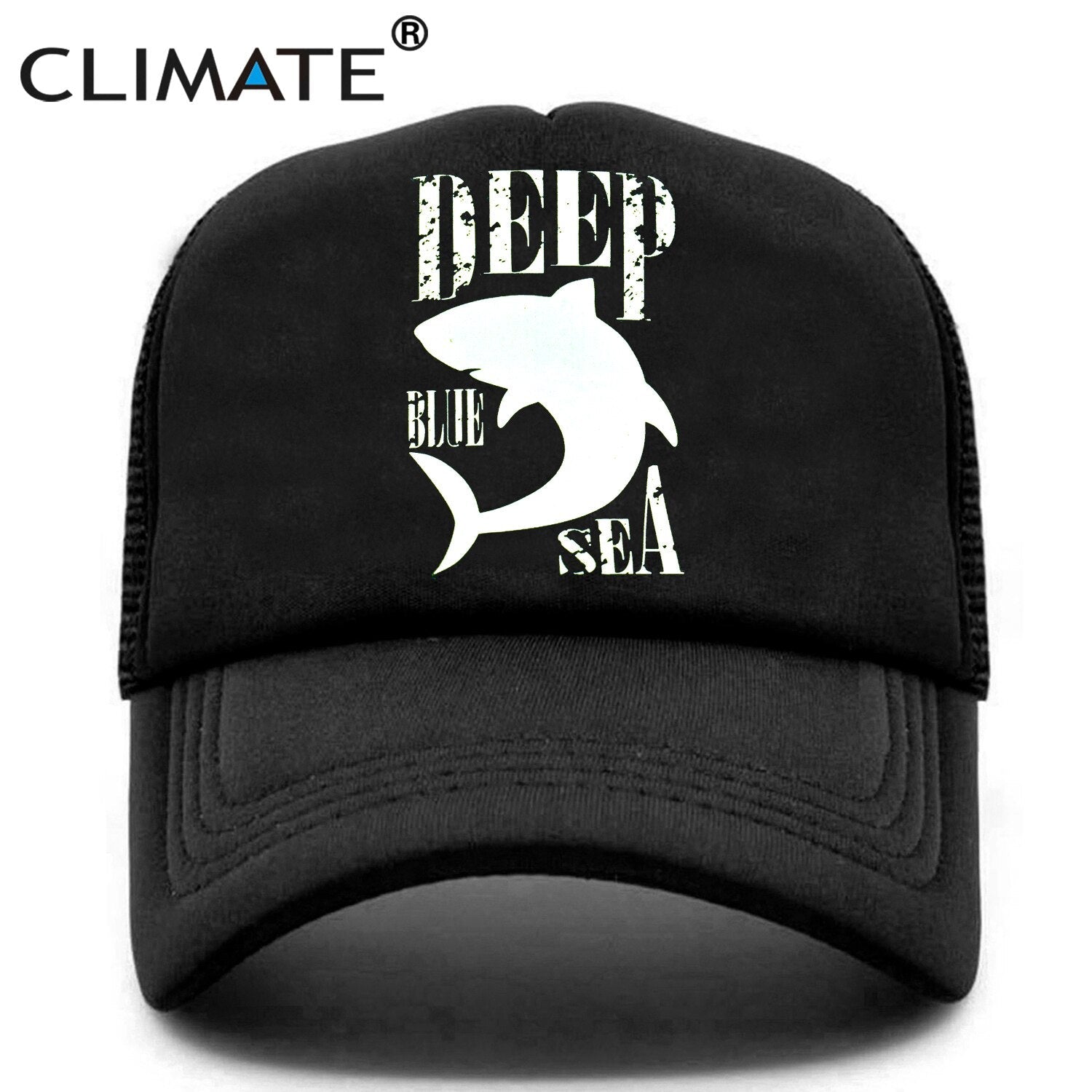 CLIMATE Shark Seaside Trucker Cap Hat Shark Hunt Surfing Men Caps Hip Hop Cool Summer Mesh Baseball Cap Hat for Men Women