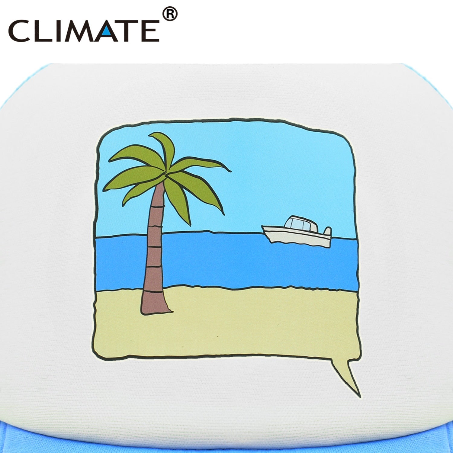 CLIMATE Seaside Trucker Cap Hat Surfing Vacation Caps Sandbeach Coconut Holiday