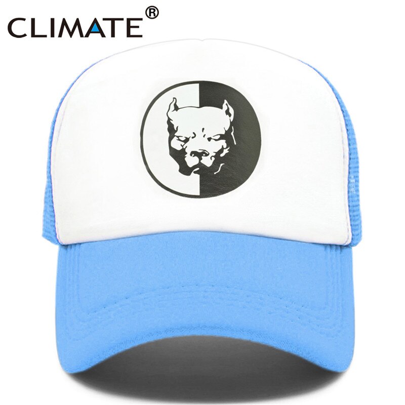 CLIMATE Cool Pitbull Trucker Caps Bully Super Hero Dog Summer Cap Cool Dog Mesh