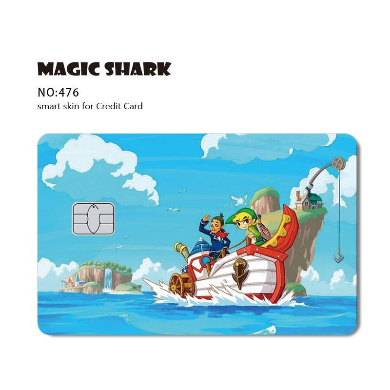 Magic Shark Painting Anime Cartoon Cute Pig Flower Game Chocolate Matte Case Sticker Film Skin for Large Small Chip Credit Card