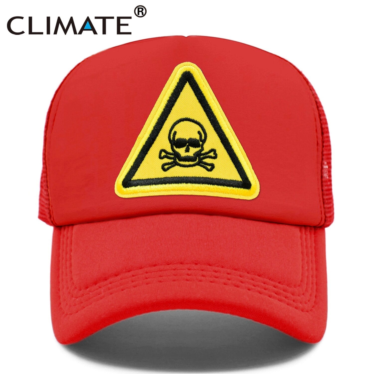 CLIMATE Men Cool Skull Trucker Cap Hiphop Street Style Skeleton Cap Danger Keep