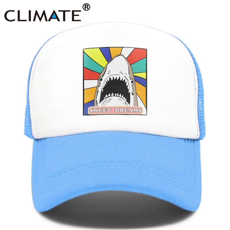 CLIMATE Shark Seaside Trucker Caps Hat Shark Hunt Surfing Men Caps Hip Hop Cool