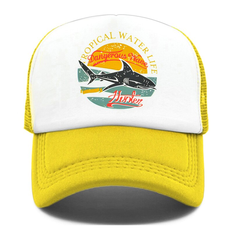 CLIMATE Shark Seaside Trucker Caps Hat Shark Hunt Surfing Men Caps Hip Hop Cool