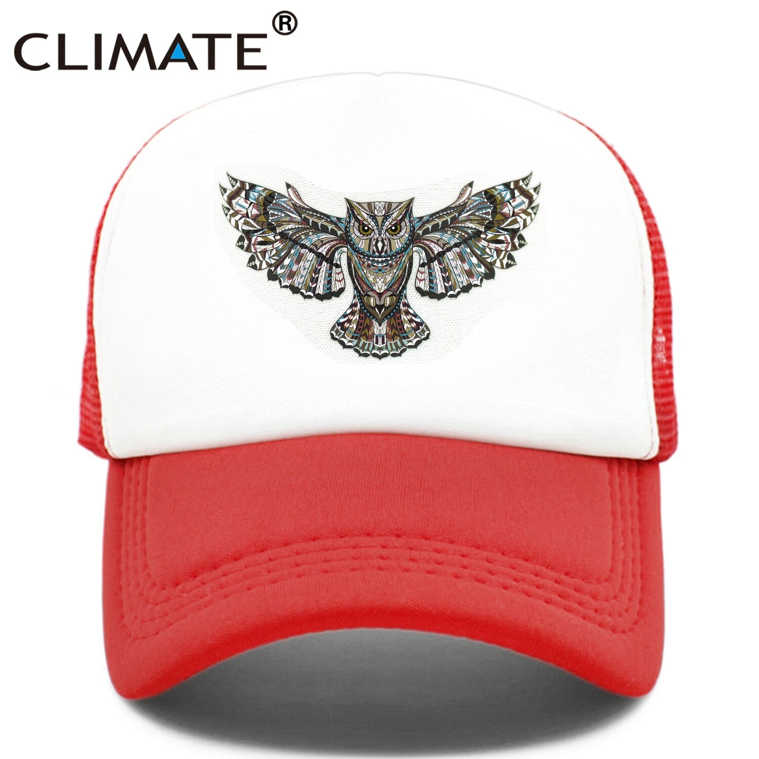 CLIMATE Owl Owlet Trucker Cap Cool Forest Night Owl Cap Men Dark Owl Hunt Animal Hip Hop Hat Cap Cool Summer Mesh Cap Adult Kid