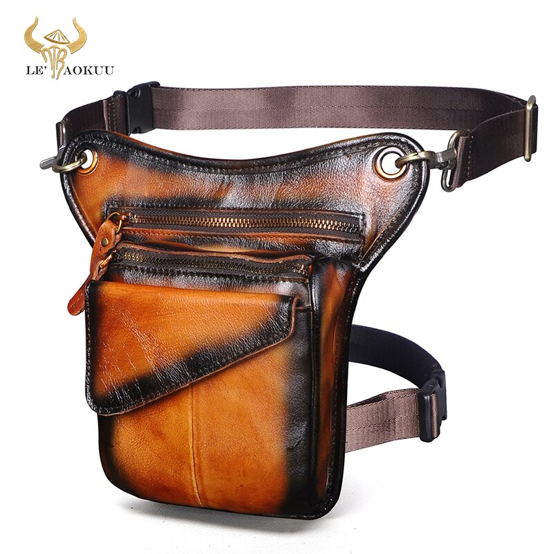 Original Leather men Brown Casual Fashion Small Shoulder Messenger Bag Designer