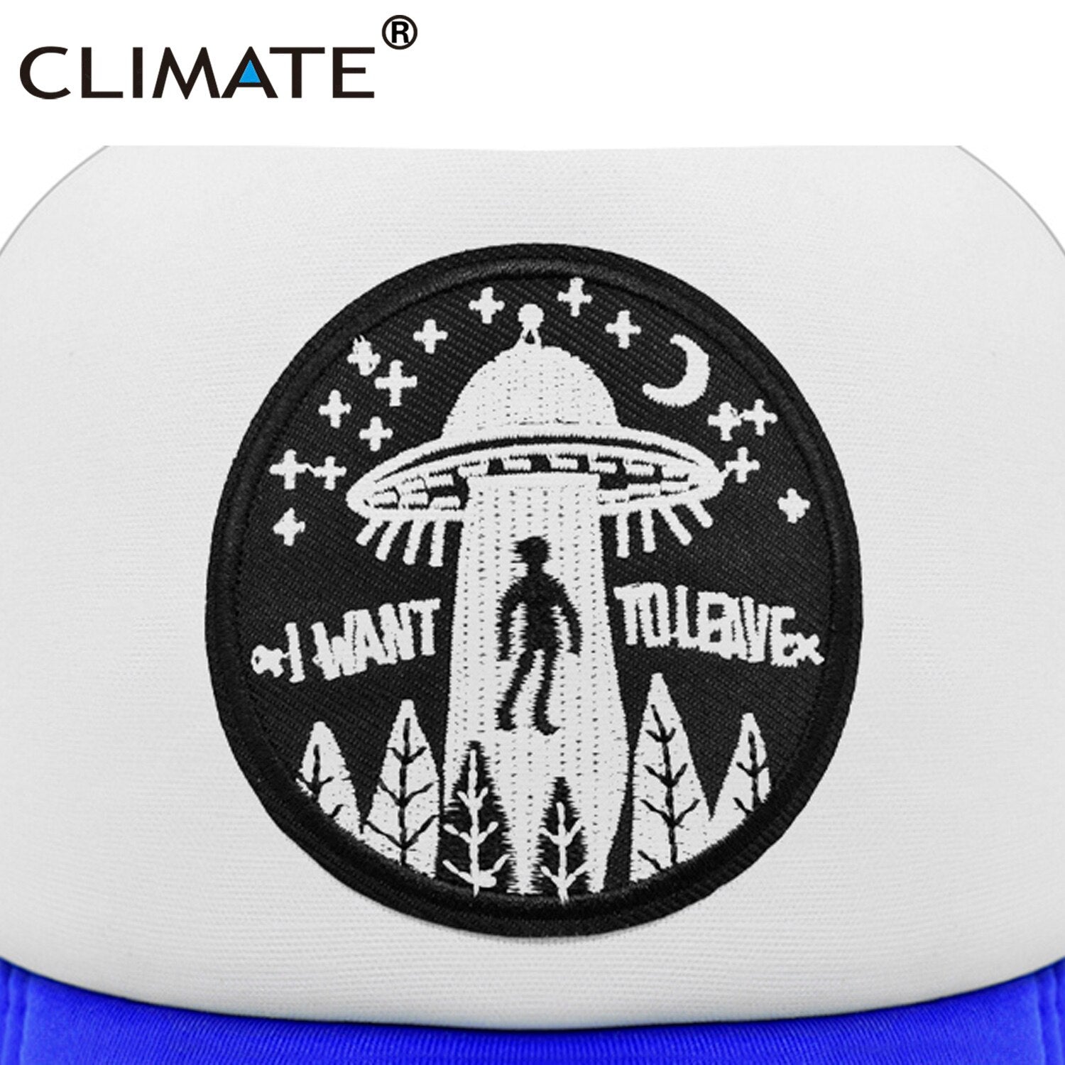 CLIMATE  I Want To Leave UFO Alien Cap Loser Trucker Cap World Weary Escape Flee Hat Baseball Cap Cool Summer Mesh Hip Hop Cap