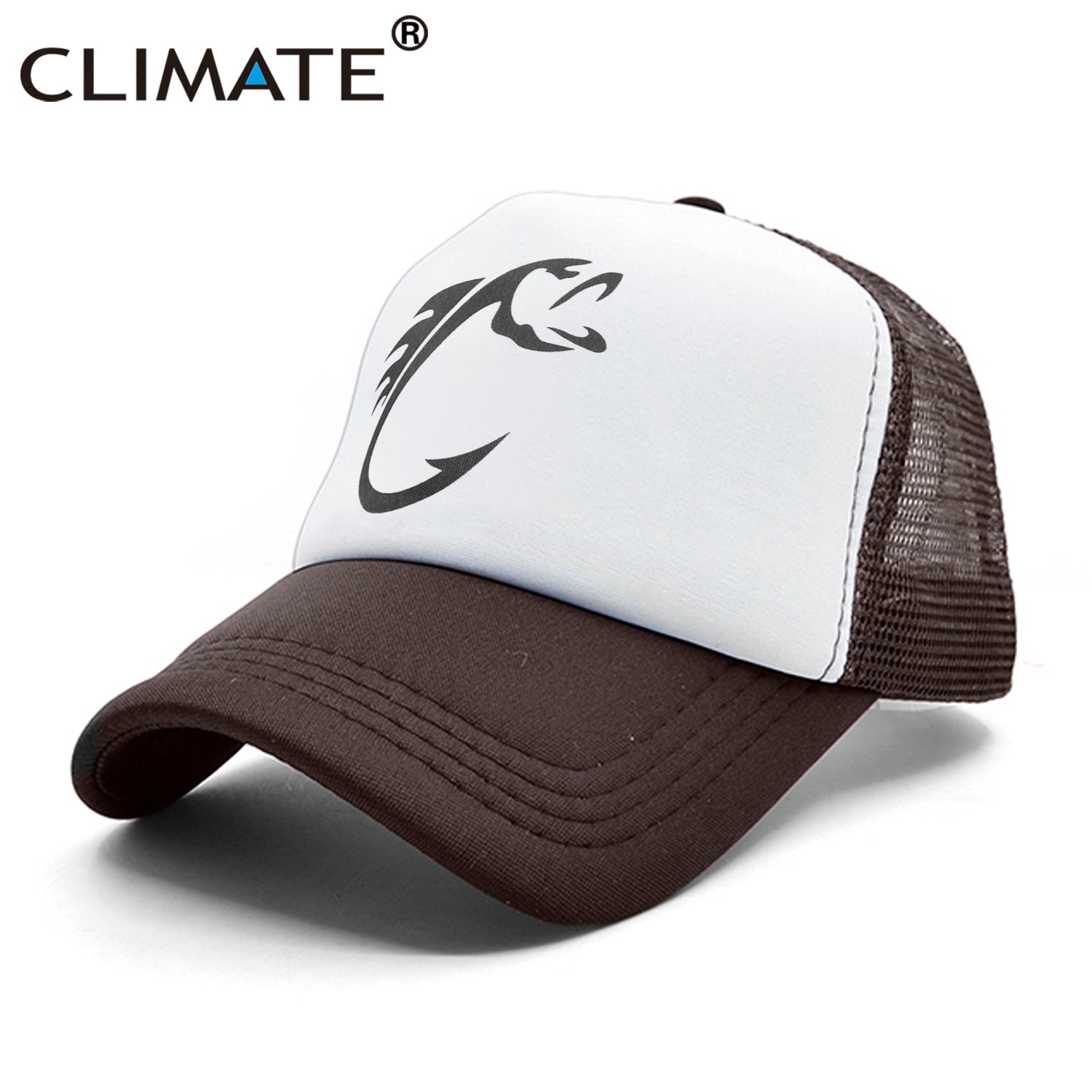 CLIMATE  Fish Fishing Trucker Cap Fish Hunt Cap for Fisher Hook Hat Baseball Cap Pike Fish Cool Summer Mesh Caps Men Fisher