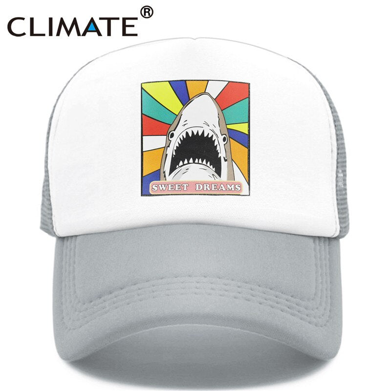 CLIMATE Shark Seaside Trucker Caps Hat Shark Hunt Surfing Men Caps Hip Hop Cool