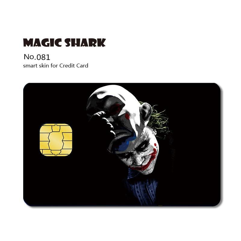 Matte 3M PVC Cartoon  Joker Half Cover Sticker Case Film for Big Small Chip Credit Debt Card