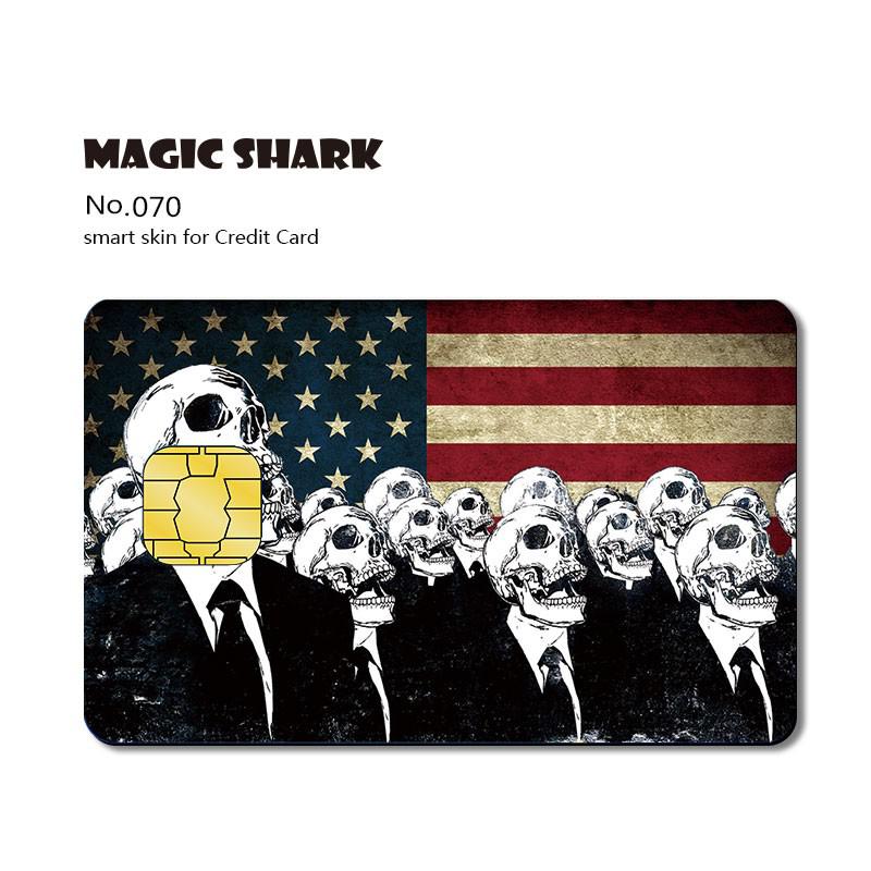 Magic Shark Matte 3M PVC Animie Skull Sticker Case Cover Skin Film for Credit Card Debt Card Small Big Chip