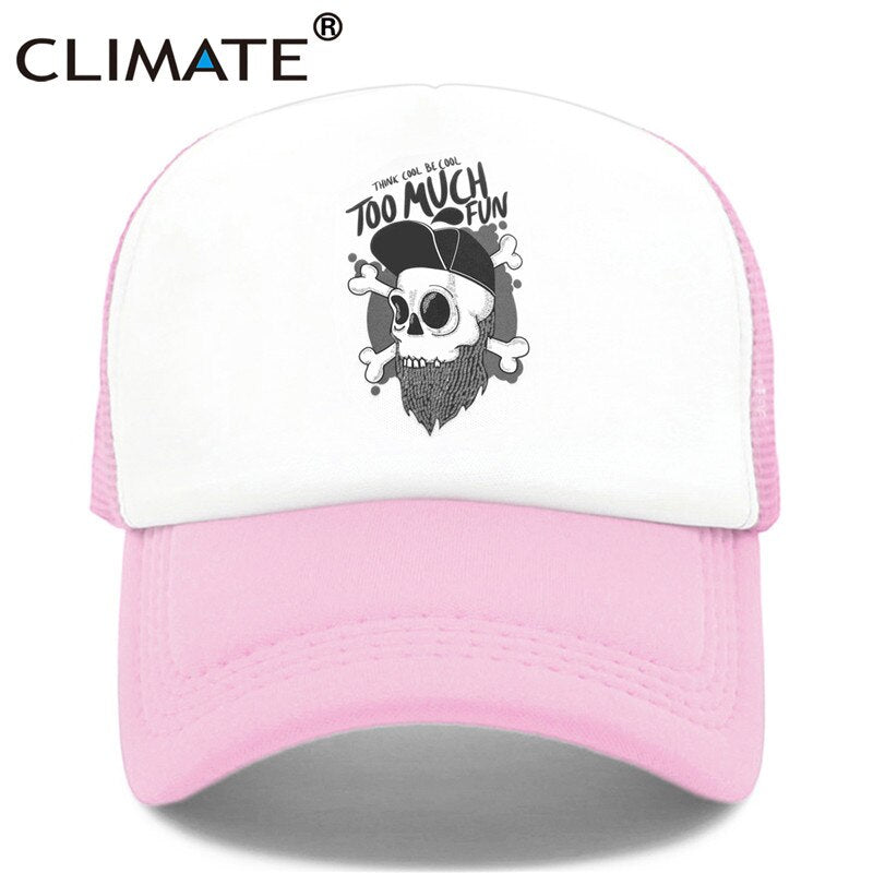 CLIMATE  Hip-hop Trucker Cap Youth Funny Skeleton RUDE Cap Hip Hop Hiphop Street Culture Cap Cool Skulls Summer Mesh Cap