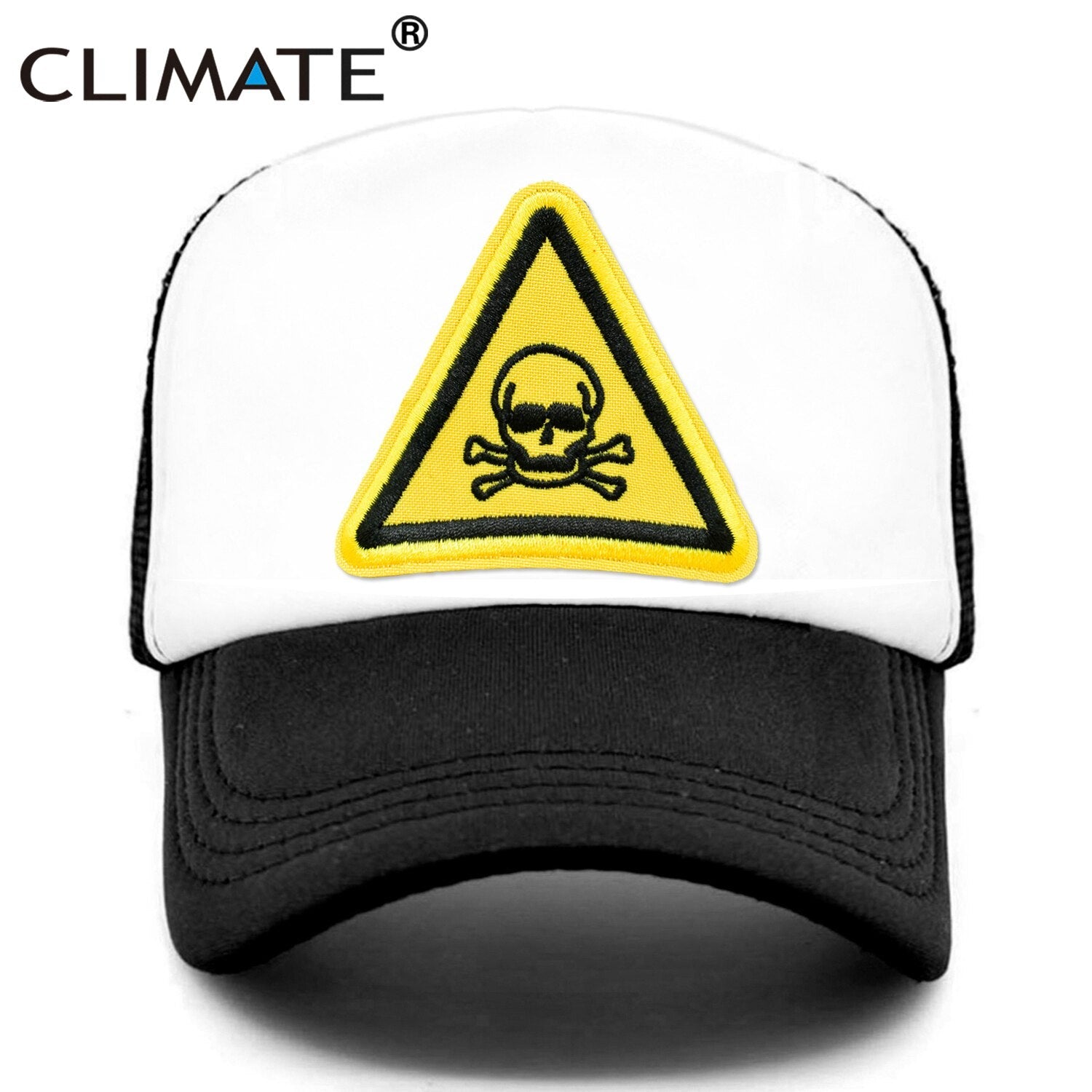 CLIMATE Men Cool Skull Trucker Cap Hiphop Street Style Skeleton Cap Danger Keep