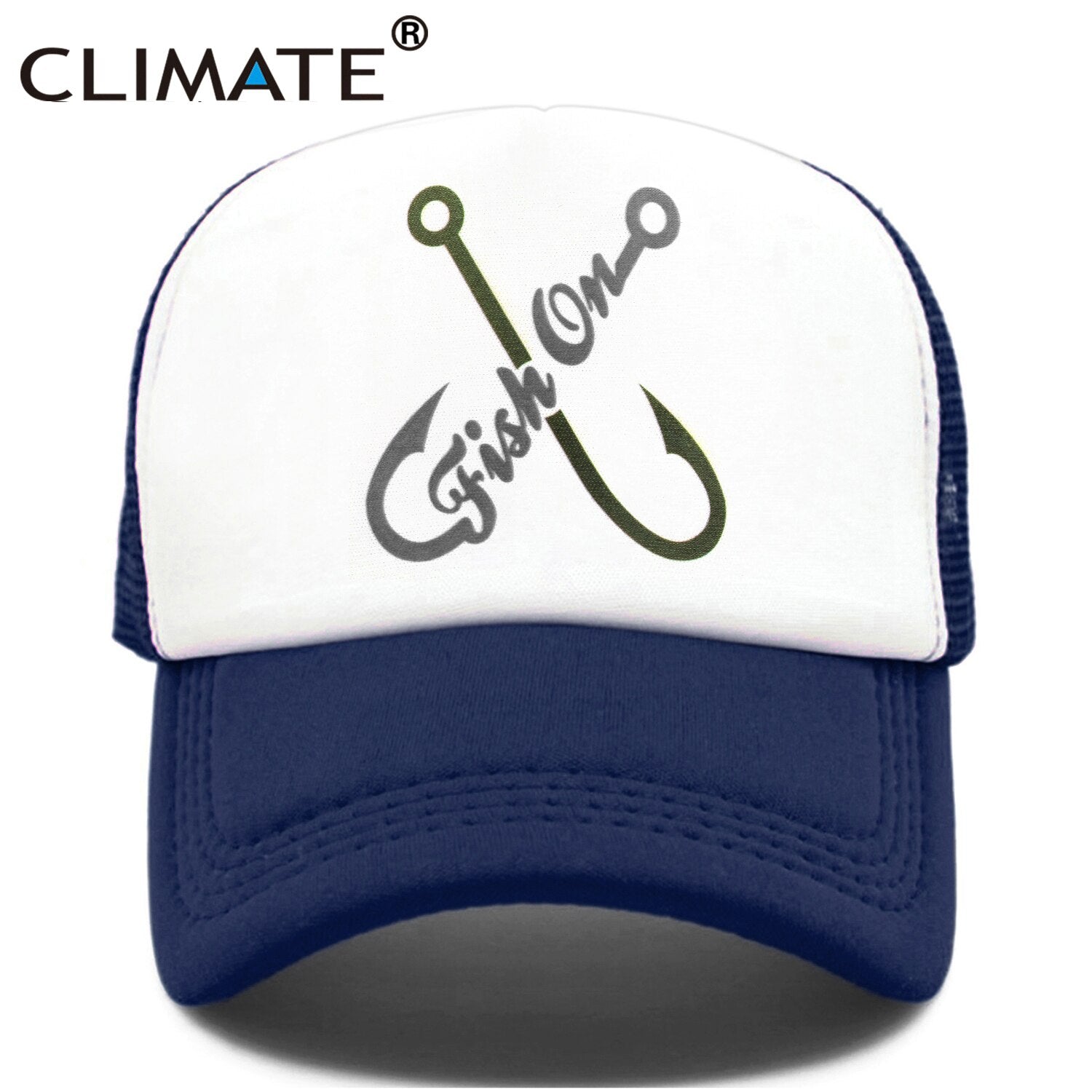 CLIMATE  Fish On Trucker Cap Fishing Fish Hunt Cap for Man Fisher Fishing Hat Baseball Cap Cat Summer Cool Mesh Caps Men