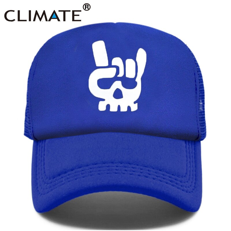 CLIMATE Rock Fan Trucker Caps Mesh Hat Metal Rock and Roll Music Cap Men Black Cool Summer Baseball Cap Black Trucker Caps Hat