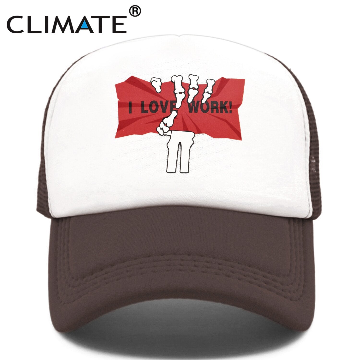 CLIMATE New Cool Funny Cap I Love Work Till Dead Trucker Cap Hat Workaholic Hiphop Cap Amuse Mesh Cap Hat for Men Women Staff