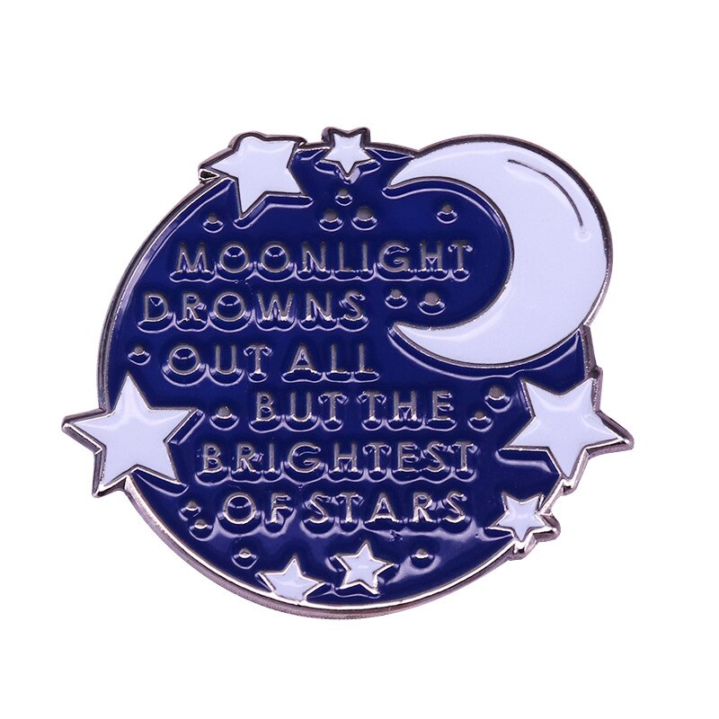 "Moonlight flooded all but the brightest stars"-Tolkien Quotes Brooch