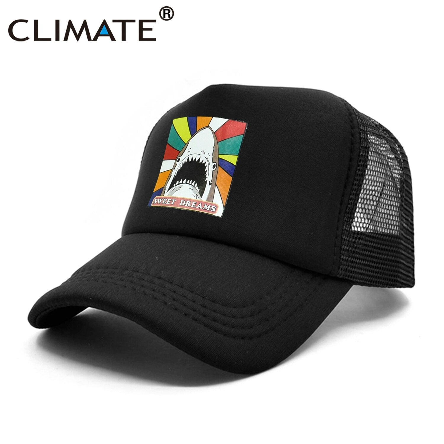 CLIMATE Shark Seaside Trucker Caps Hat Shark Hunt Surfing Men Caps Hip Hop Cool