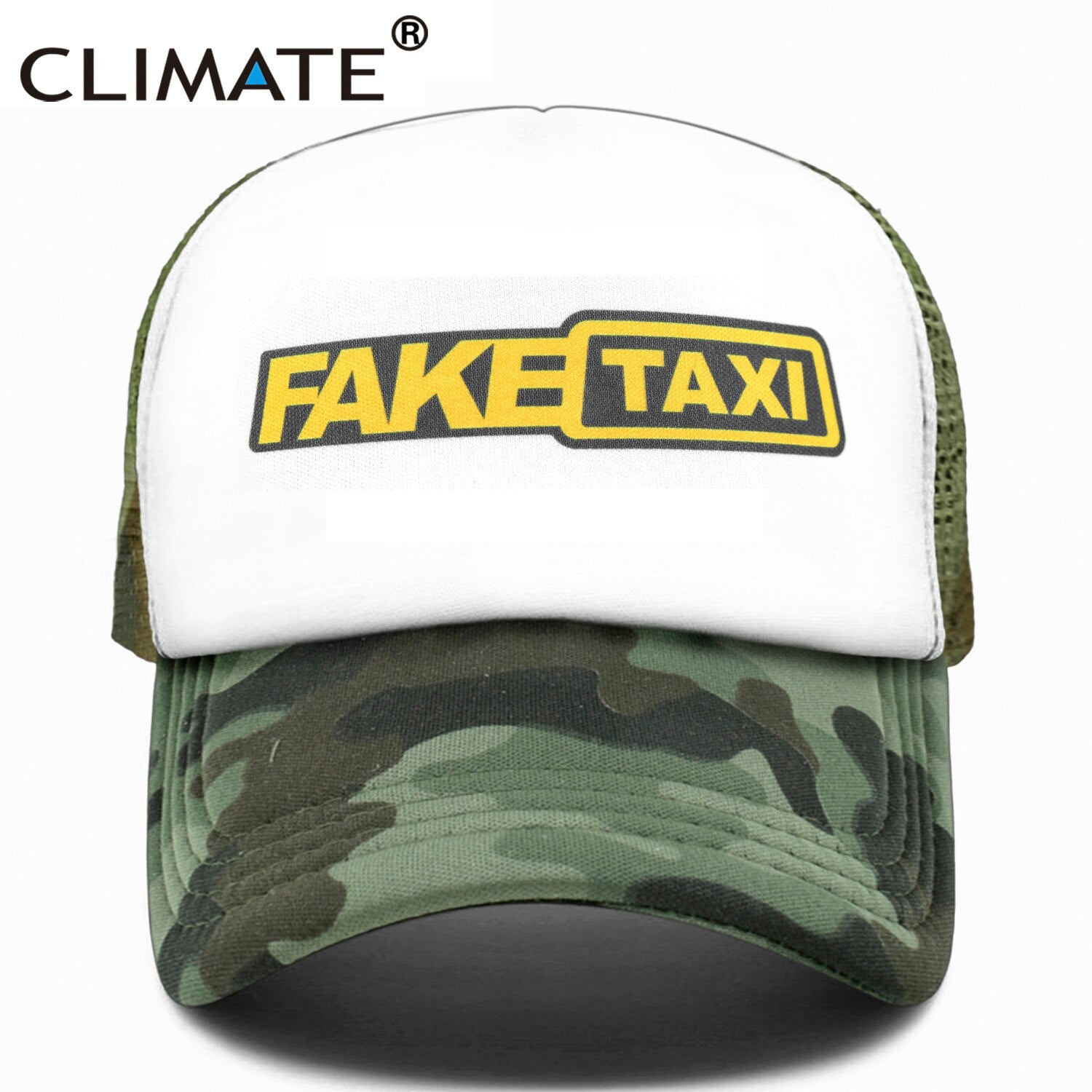 CLIMATE FAKE TAXI Cap Trucker Mesh Funny Driver Cap Men Hip Hop Funny Hat Baseball Cap Cool Summer Mesh Cap for Driver Taxi