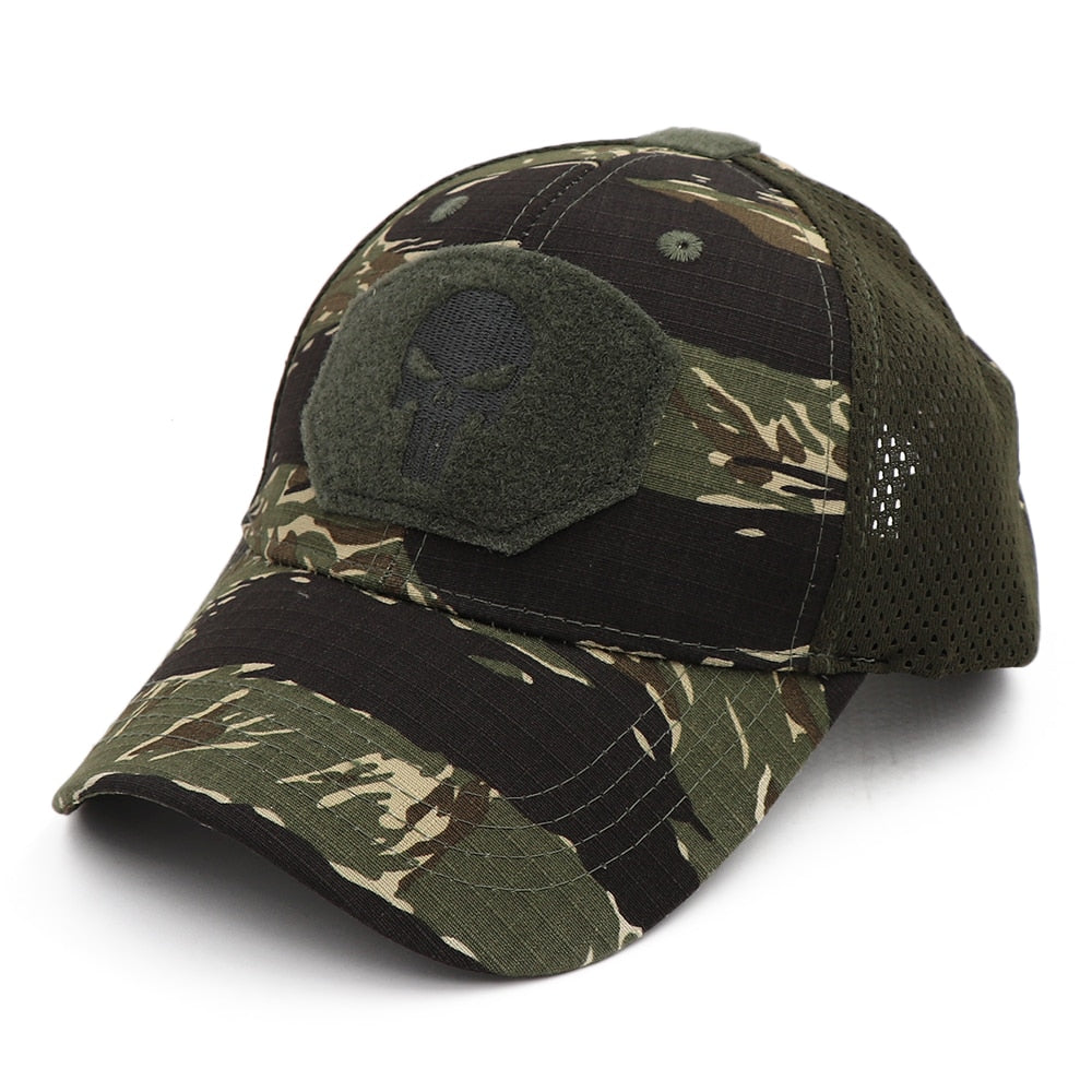 KOEP 2022 New Camo Punisher Baseball Cap Fishing Caps Men Outdoor Camouflage Jungle Hat Airsoft Tactical Hiking Casquette Hats