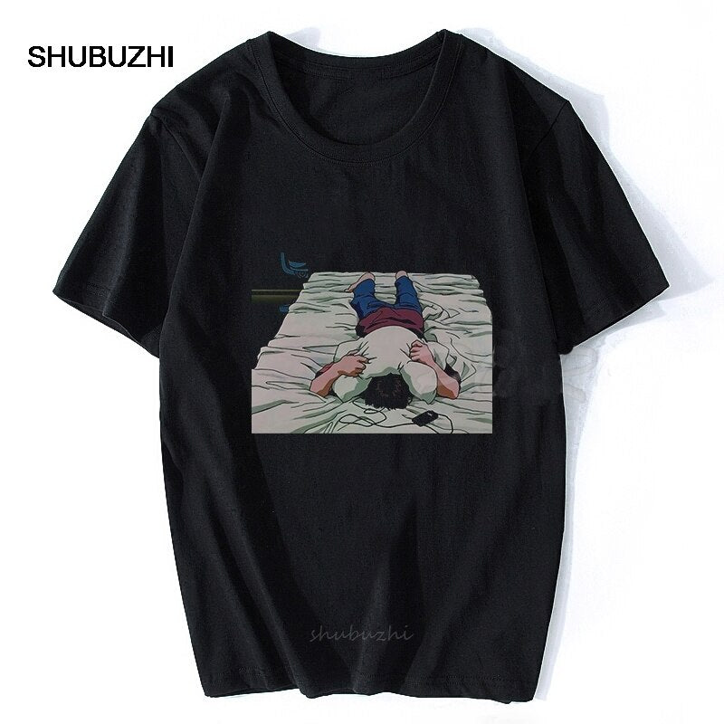 Sad Retro Anime Crying Eyes Vaporwave T-Shirt Summer Style Aesthetic Anime Japan Retro 90s Vaporwave Vintage T Shirt Streetwear